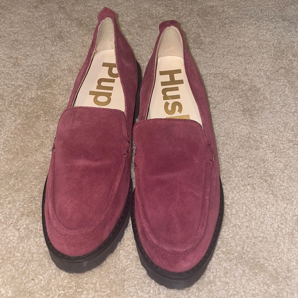 Hush Puppies rhubarb red suede Lucy loafer size 81/2